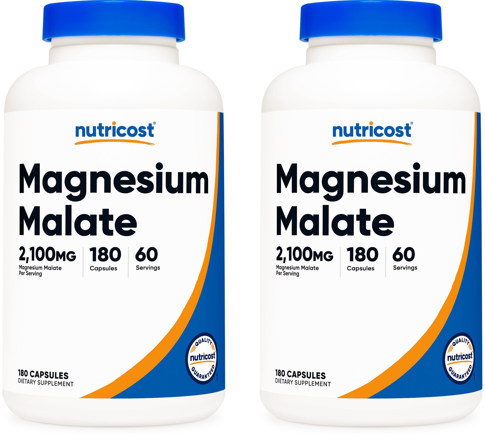 Nutricost Magnesium Malate 2,100mg, 180 Capsules - Vegetarian, Non-GMO, Gluten Free (Pack of 2) 180 Count (Pack of 2)