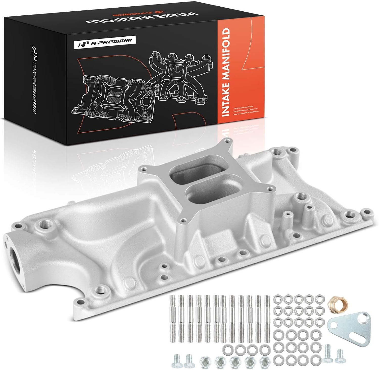 A-Premium Engine Aluminum Dual Plane Intake Manifold Compatible with Ford Small Block Windsor V8 & 4.3L 260, 4.7L 289, 5.0L 302-63-01-1,500-6,500 RPM, (not fit 255, Boss 302 or 351W)