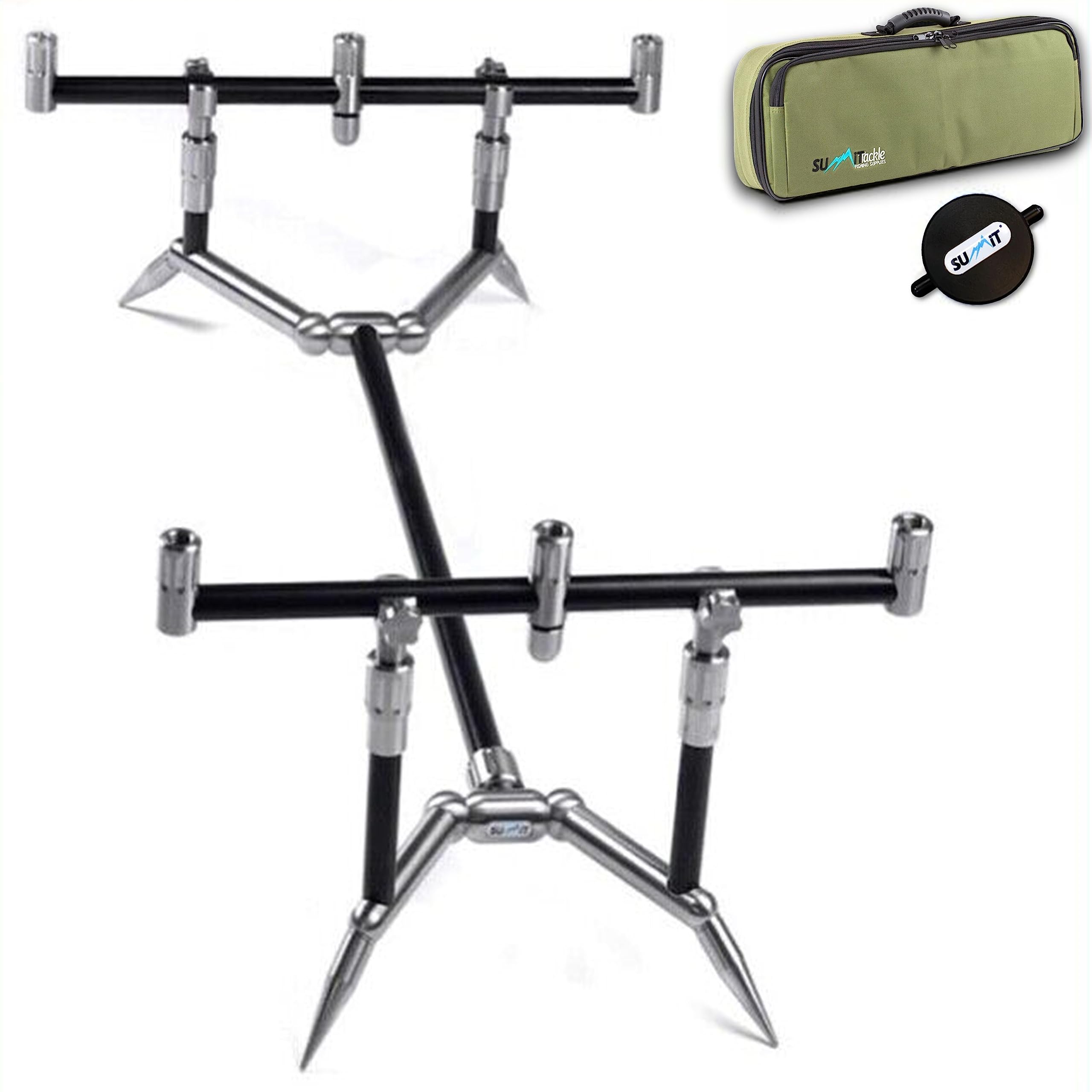 Lidsters Fishing Supplies Summit tackle low profile Pod 3 rod fixed Cobalt Black Stainless Steel carp 2
