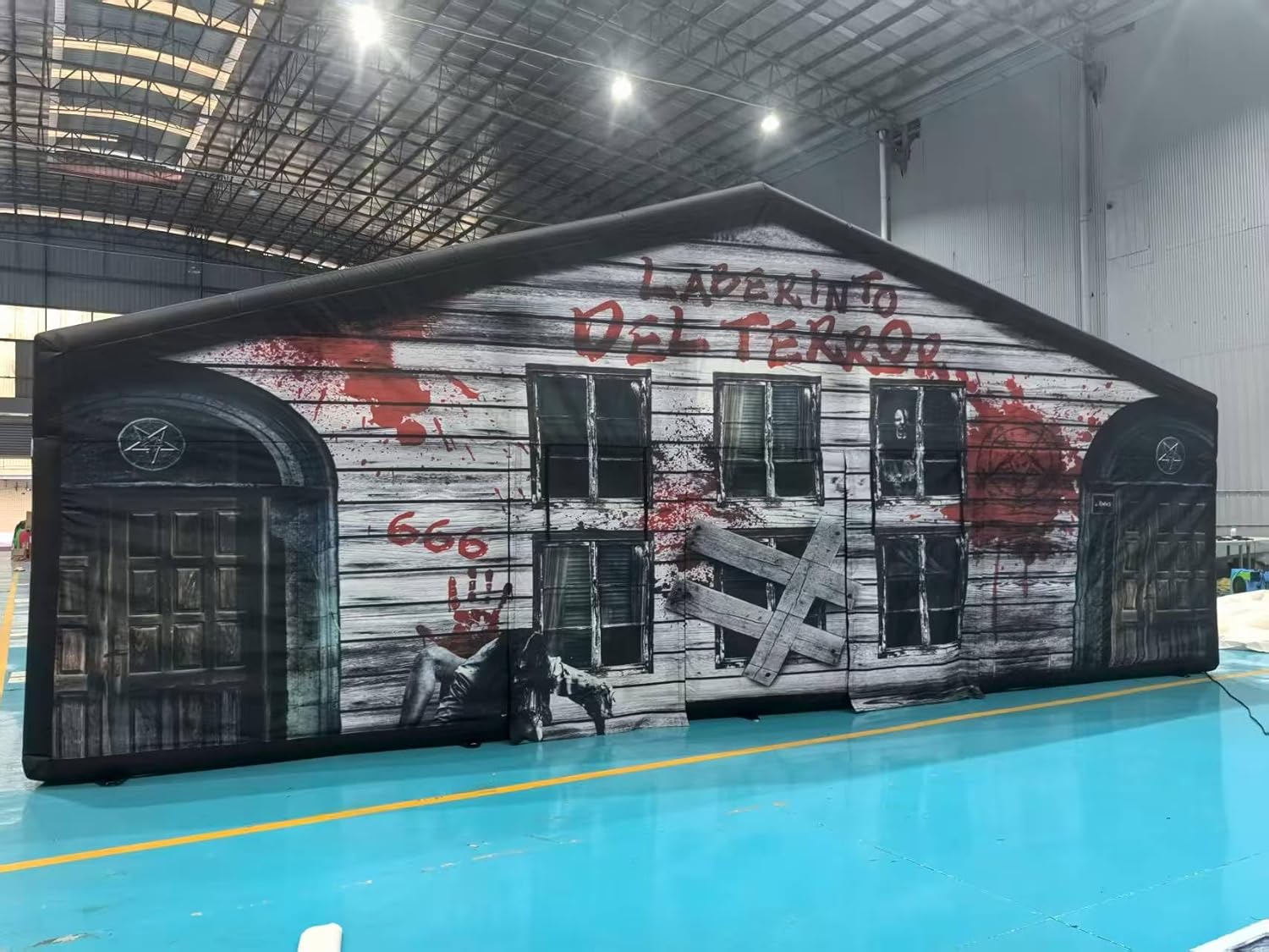 9x9m Halloween Themed Inflatable Haunted House Maze Inflatable Labyrinth Team Building Inflatable Games Maze（30x30ft with Blower）