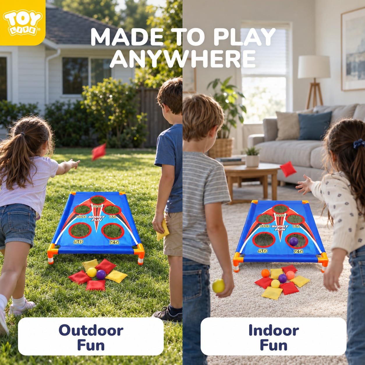 TOY Life Bean Bags Toss Carnival Games, Cornhole, Outdoor Toys for Kids Ages 4-8, Backyard Game Sports & Outdoor Play, Outside Toys for Ages 5-7, Family Lawn Yard Games Birthday Party, Gift for Boys — Amazon image 2