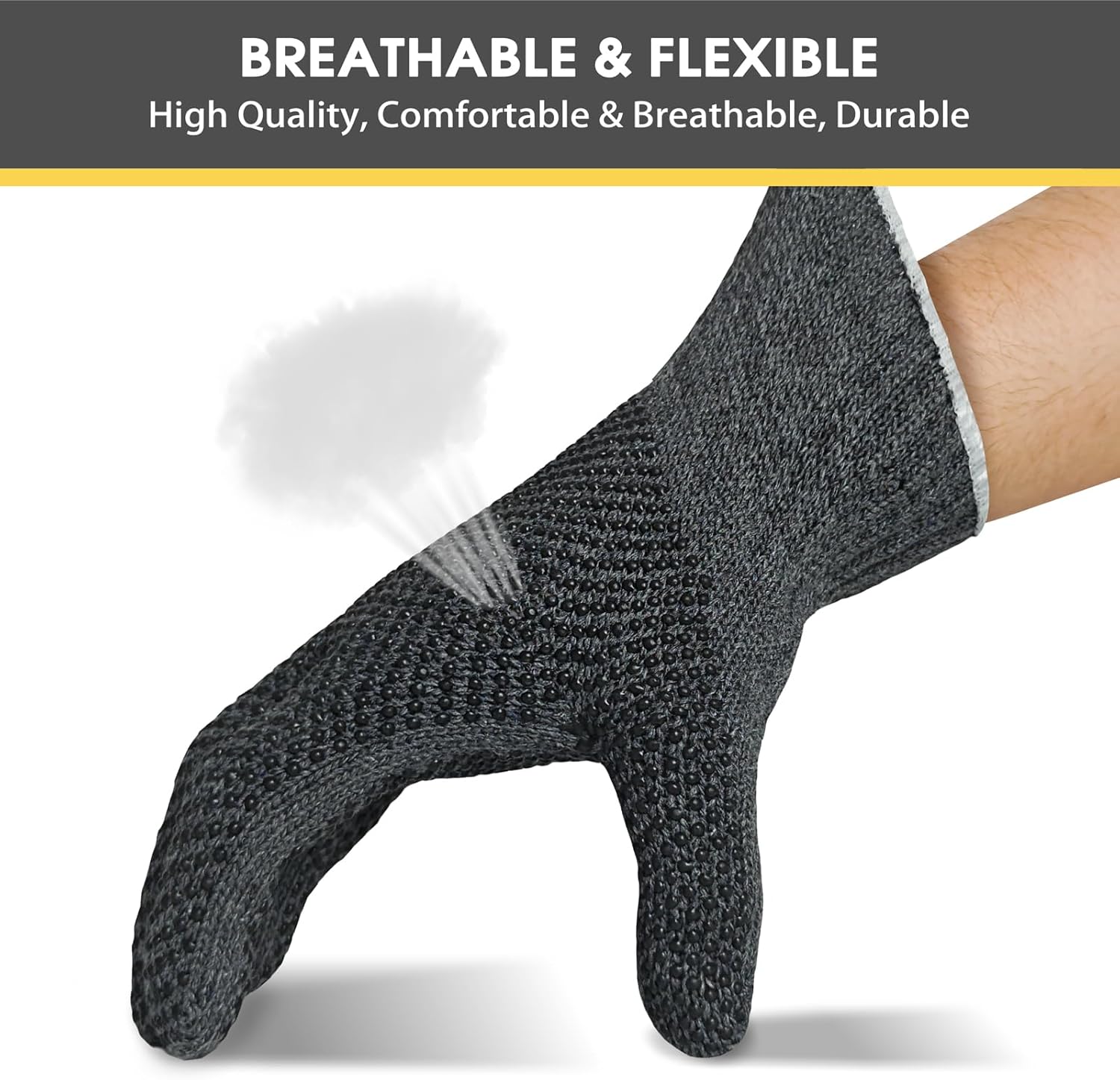 Evridwear Cotton Work Gloves Heavyweight with Anti-Slip Grip Dots,String Knitted Glove for Warehouse Gardening