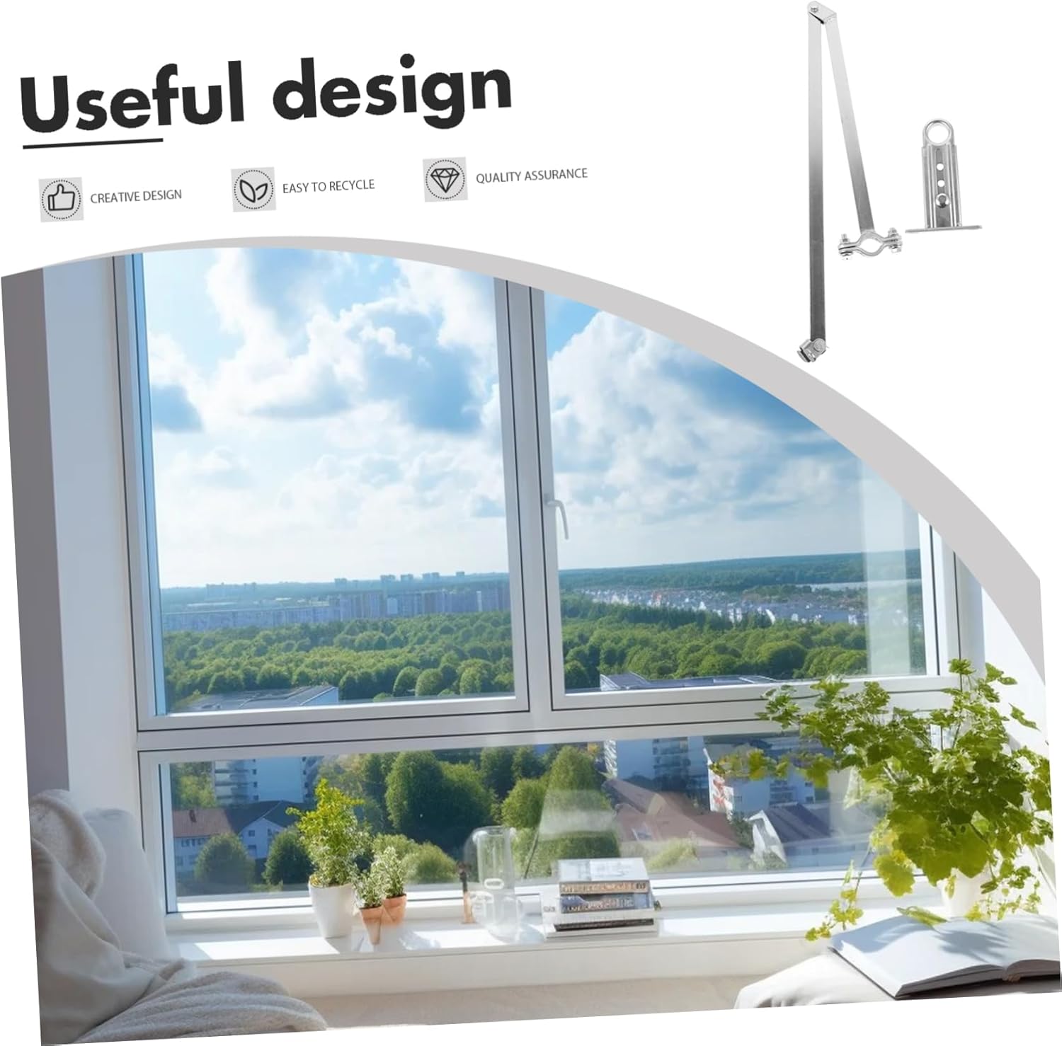 DOITOOL 1set Automatic Window Vent Opener Kit Manual Crank for Precise Airflow Control for Home Use Efficient Indoor Air Regulation Easy Install Design