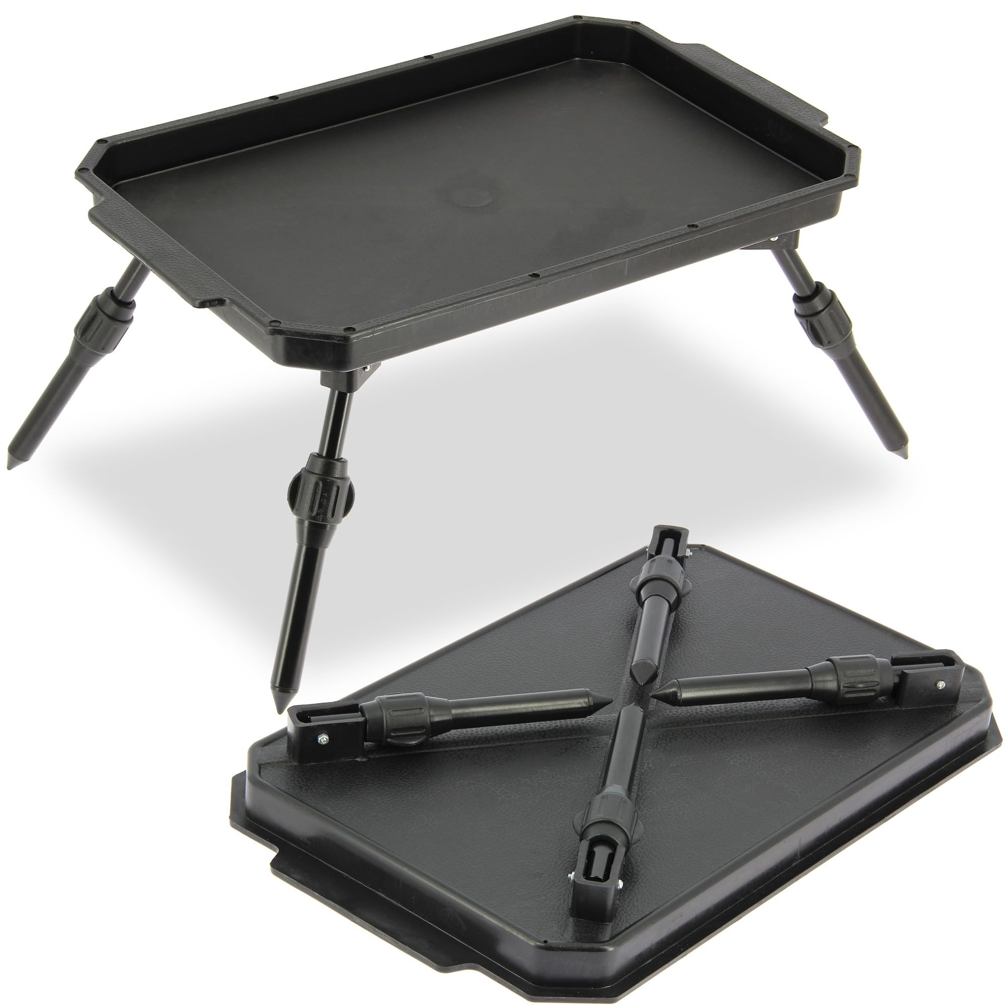 DNA Leisure Mesa de cebo para pesca, patas ajustables, plástico duradero, ligero