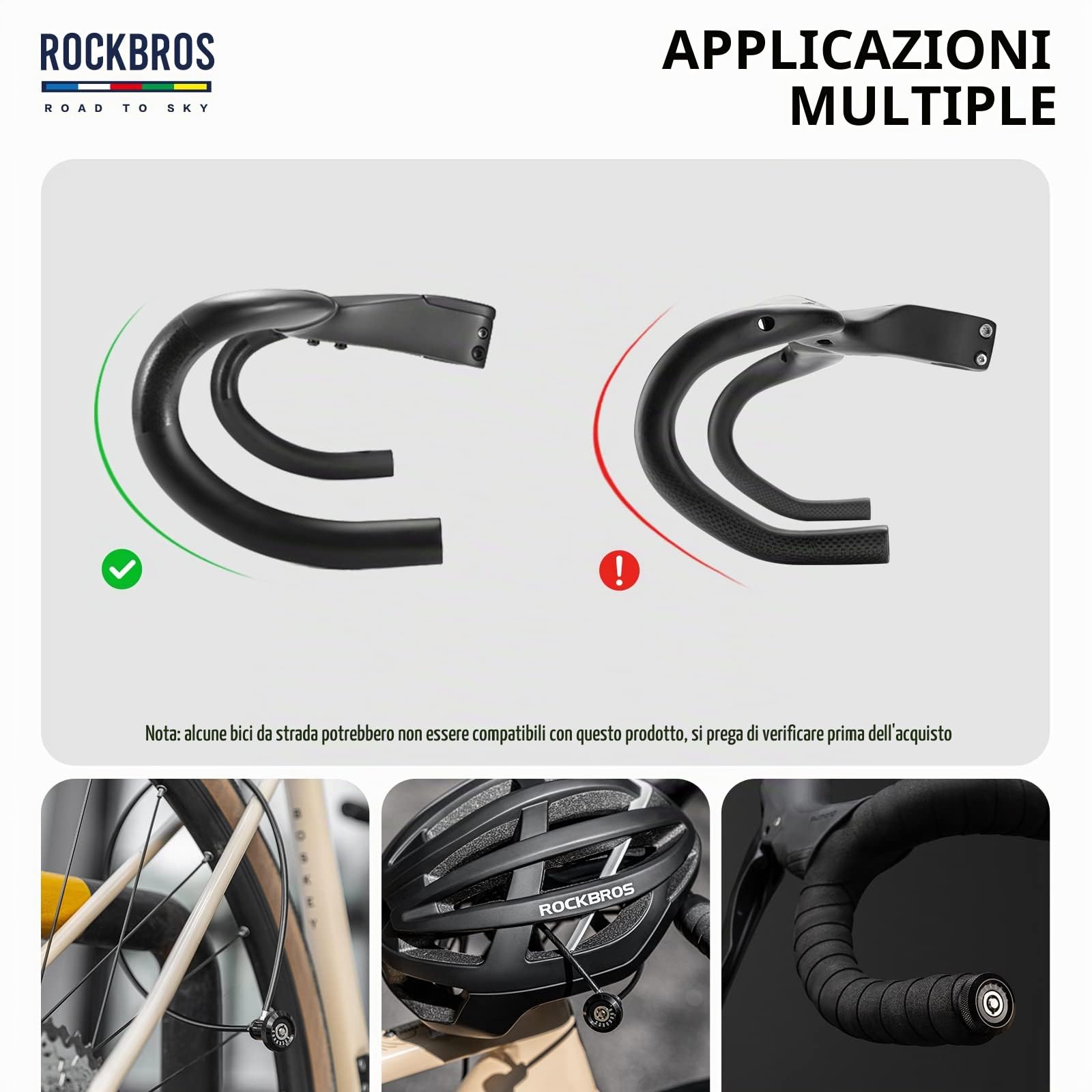 ROCKBROS Road to Sky Lucchetto Bici Nascosto, Lucchetto Catena Bicicletta, Lucchetto Spina Manubrio Antifurto, Spina Terminale Multifunzionale 65 cm per MTB, Bici da Corsa