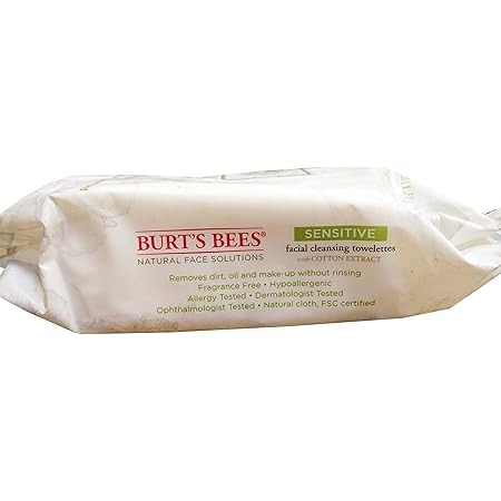 burt's bees sensitive facial cleansing towelettes with cotton extract