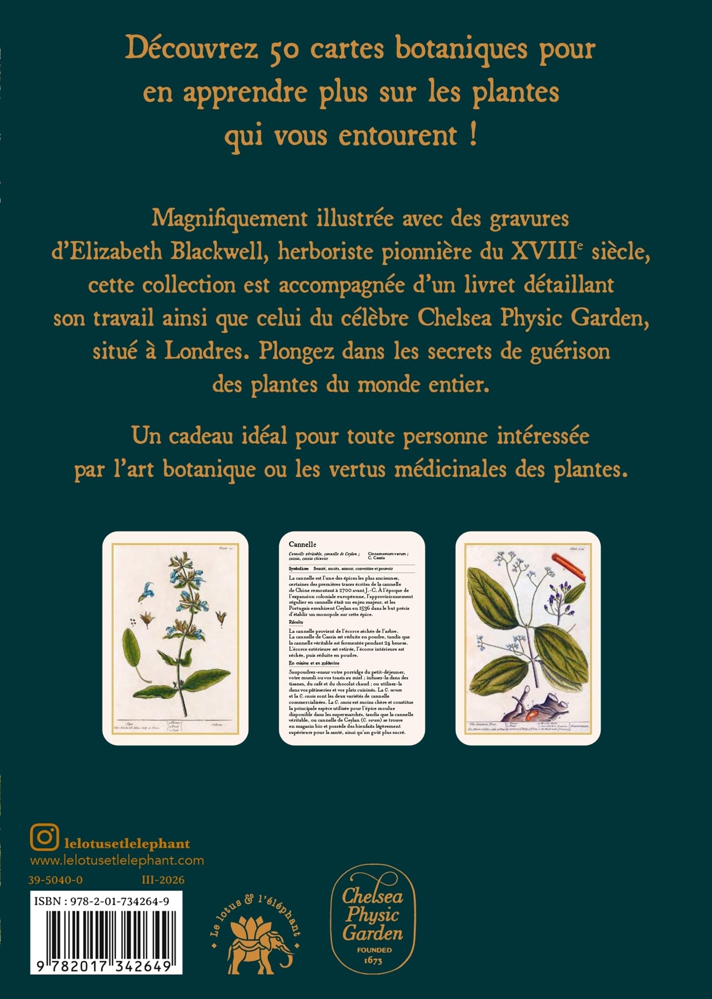 Plantes guérisseuses: 50 cartes botaniques illustrées par la pionnière de l'herboristerie Elizabeth Blackwell