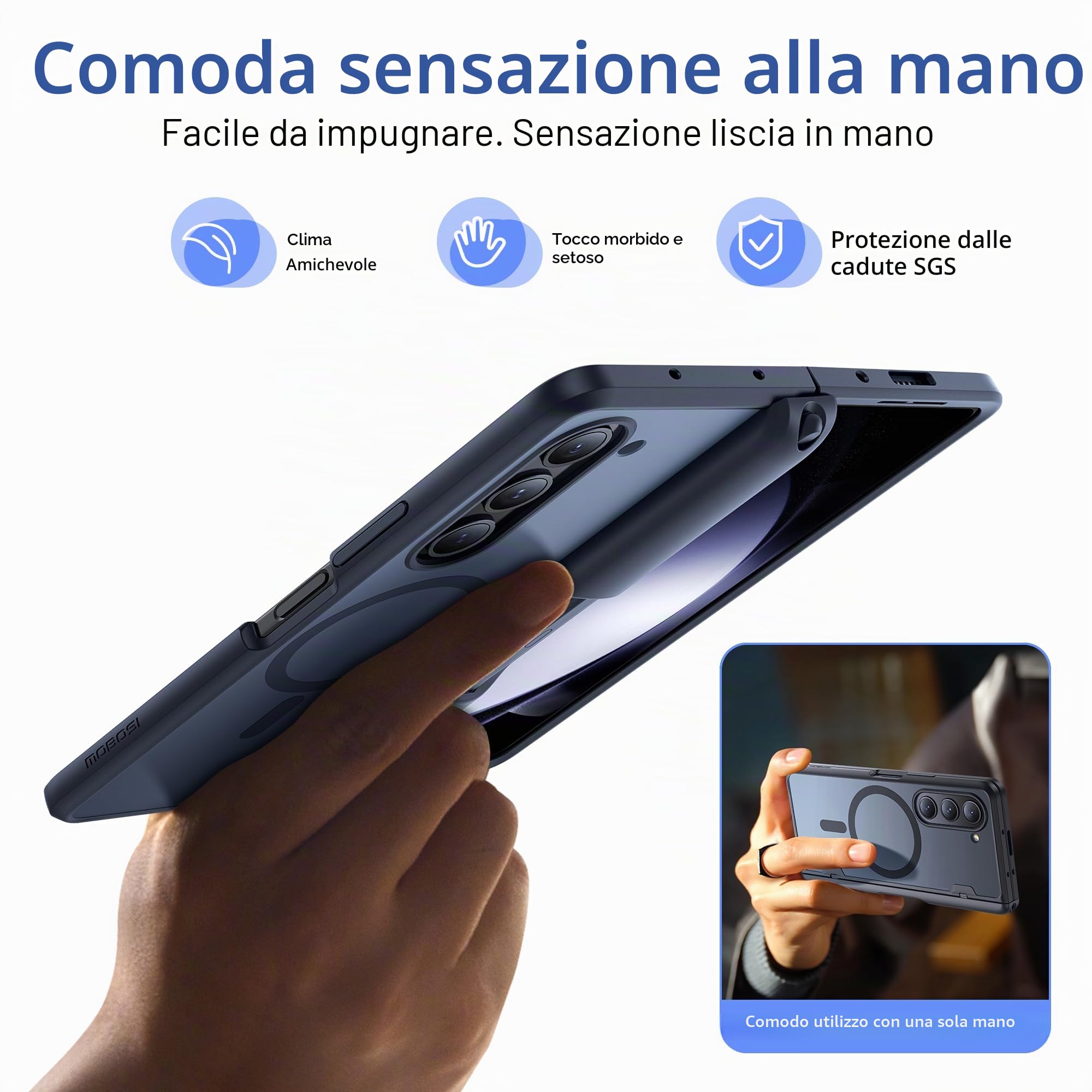 MOBOSI Custodia protettiva magnetica per Z Fold 5, custodia protettiva con cerniera magnetica, custodia per penna Fold 5 Edition S, compatibile con Magsafe, protezione frontale per schermo integrale,