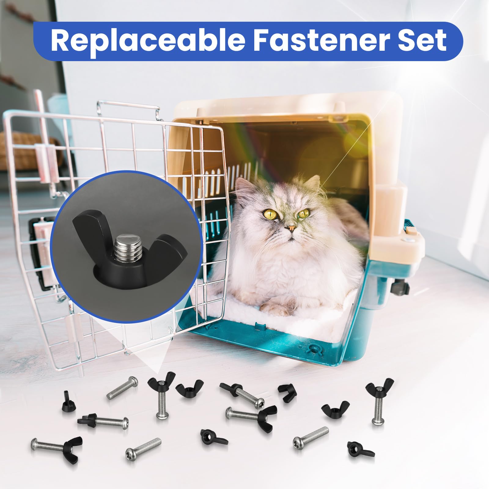 24 Pcs Pet Carrier Fasteners Set, M6 Stainless Steel