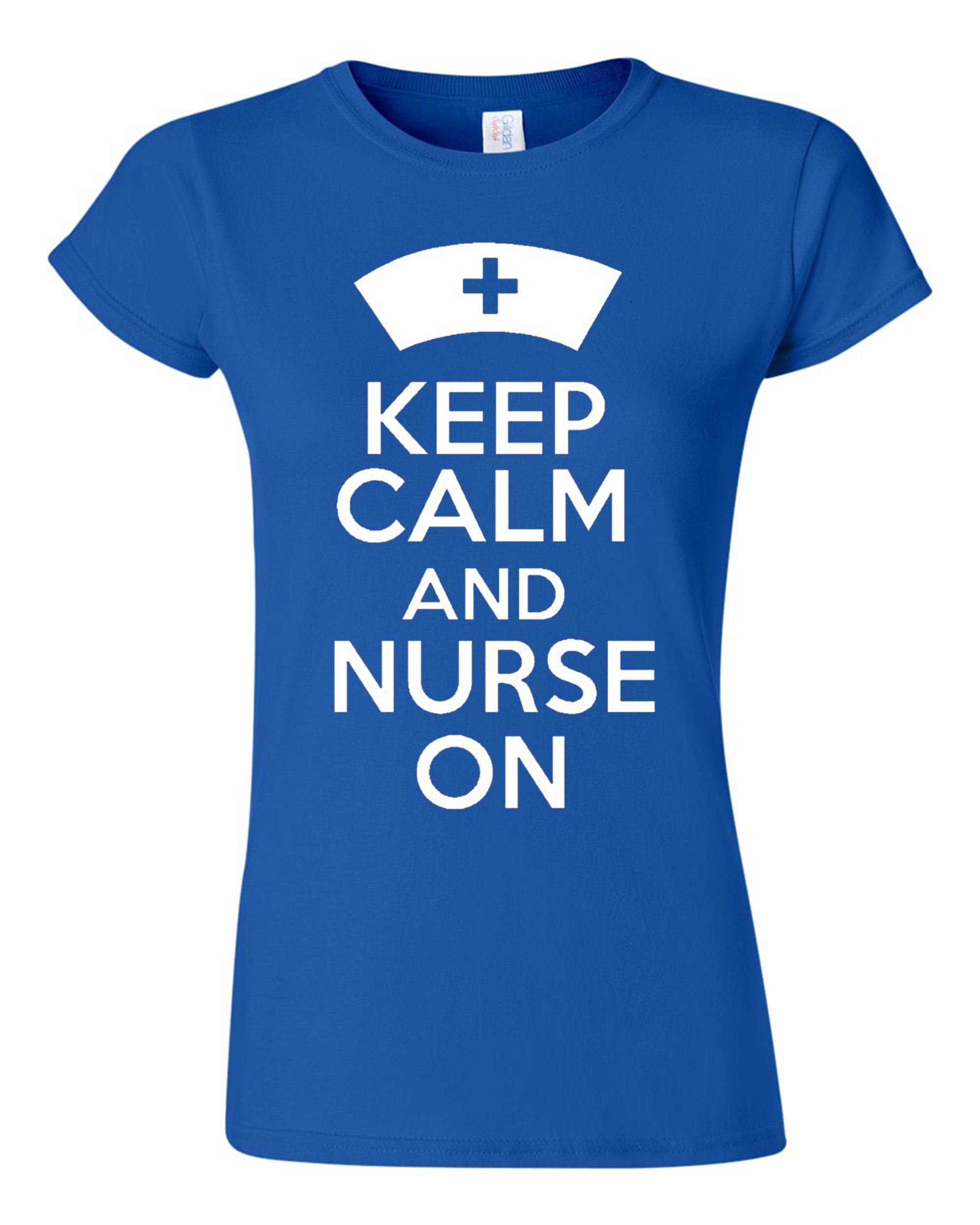 Junior Keep Calm and Nurse On T-Shirt Tee
