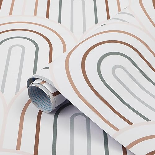 Miniatura 8 de CiCiwind Papel tapiz colorido de 15.5 x 393.7 pulgadas, papel de contacto de arcoíris, papel adhesivo extraíble para aula, guardería, sala de