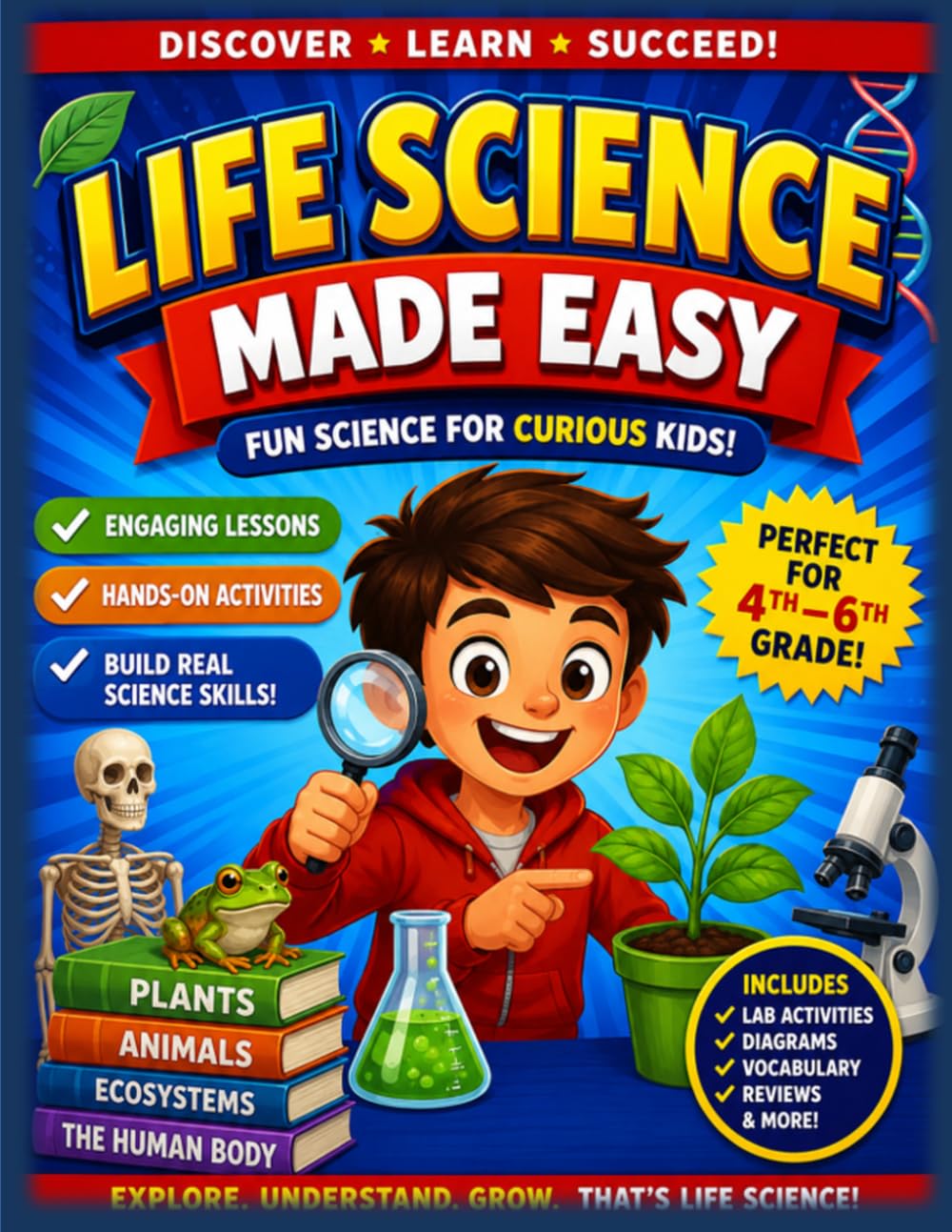 Life Science Made Easy: Fun and Engaging Lessons, Activities, Vocabulary, Diagrams, and Review Questions for Curious Kids in Grades 4–6! (Made Easy Learning Series)