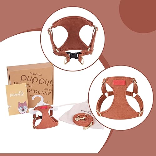 Miniatura 3 de Puppytie Arnés sin tirones para cachorro, con correa multifunción, pechera suave y ajustable para mascota, no ahorca, chaleco a prueba de escape,