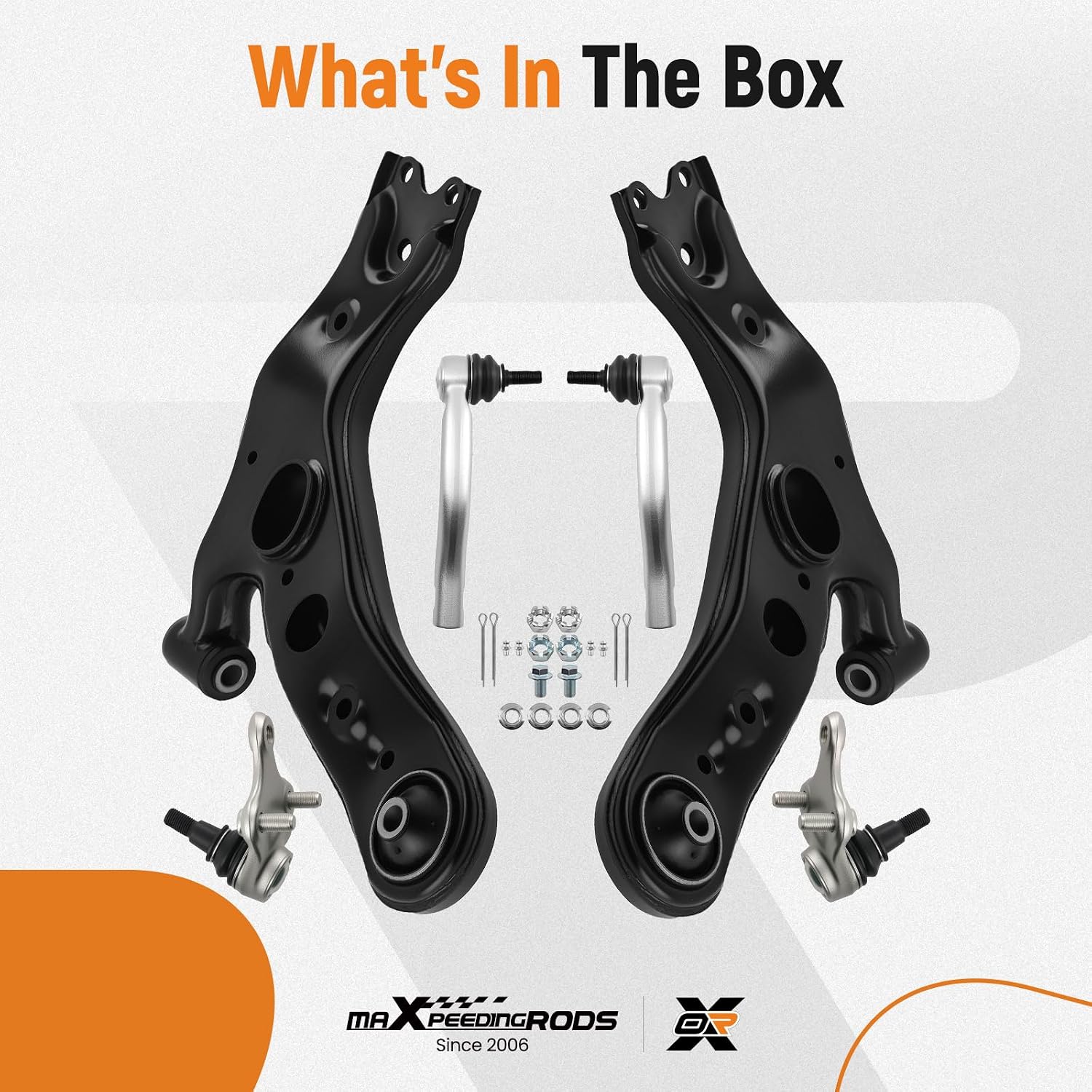 4Pcs Front Lower Control Arm with Ball Joint Outer Tie Rod for Toyota Rav4 2006-2018 Lexus NX200T 2015-2017 Lexus NX300 2018-2021 Lexus NX300H 2015-2021, K620587 K620586