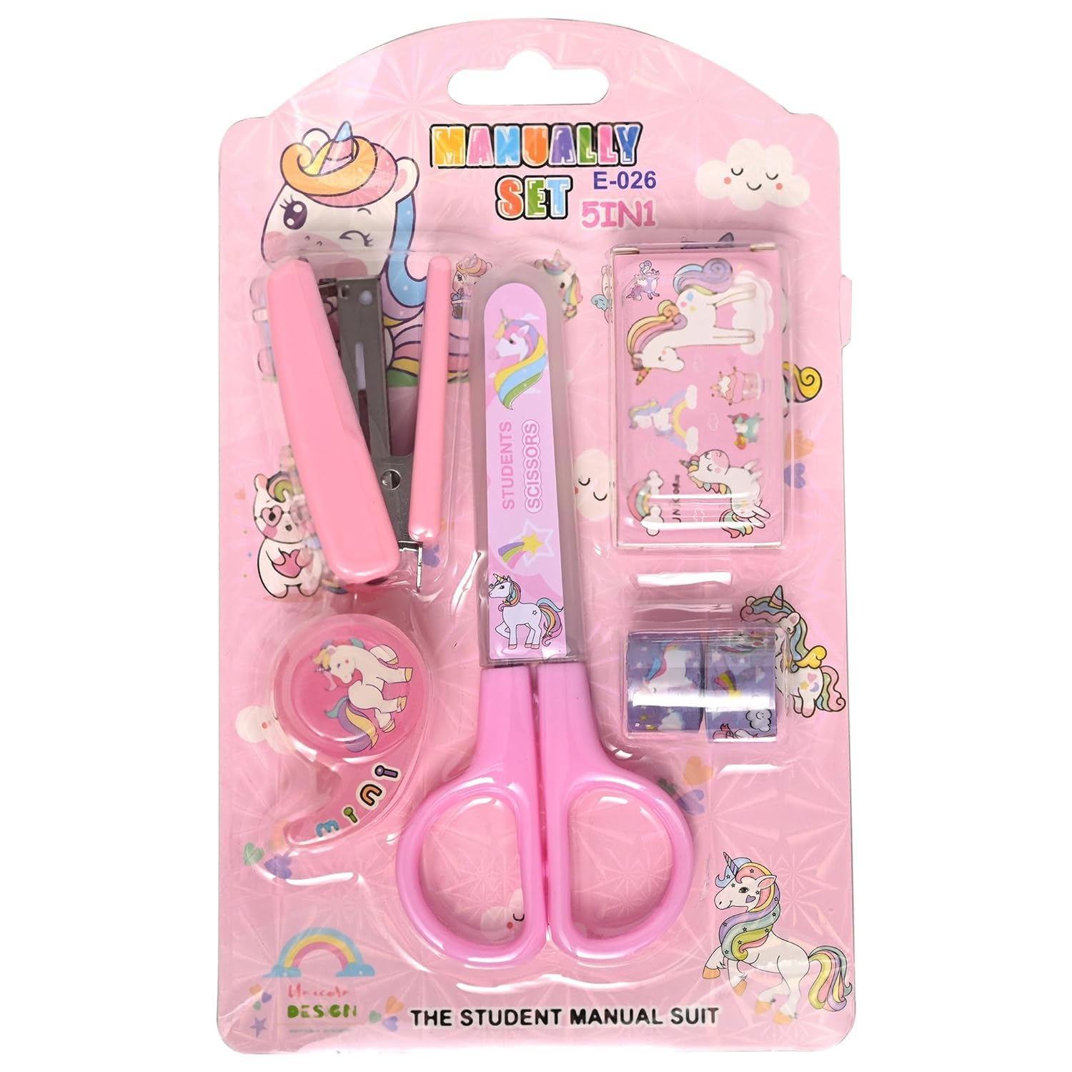 Karic 5 in 1 Unicorn Manual Set – Mini Stapler with Scissor, Washi Tape for Office, School, Home, Portable Mini Size Stapler with 400 Staples Blister, Stapler Machine for Paper (Random- Set of 1) (B0CN77KFP9) Amazon Price History, Amazon Price Tracker