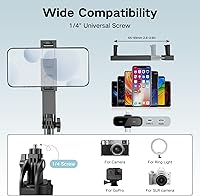 Vista 7 de Content Creator Kit de iniciación, kit de vlogging para iPhone/Android, trípode de seguimiento automático de 70 pulgadas con rotación de 360 grados