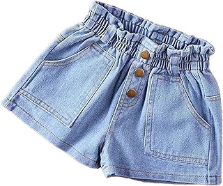 Ropa deportiva para niños y niñas, pantalones cortos de mezclilla de verano con diseño de 3 botones, ligeros e informales para bebés recién nacidos