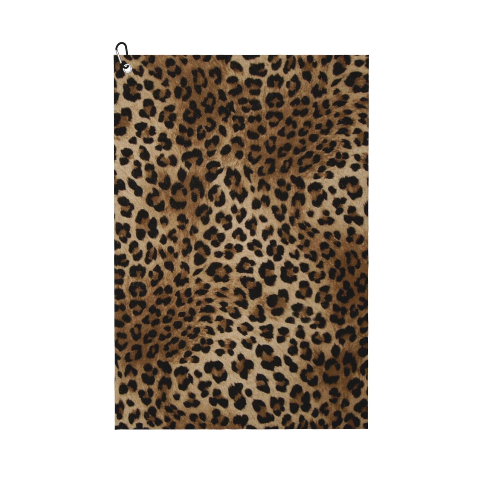 Hnnkloy Leopard Print, 16x24 in Portable Waffle Golf Towels with Carabiner Clip for Golf Bag