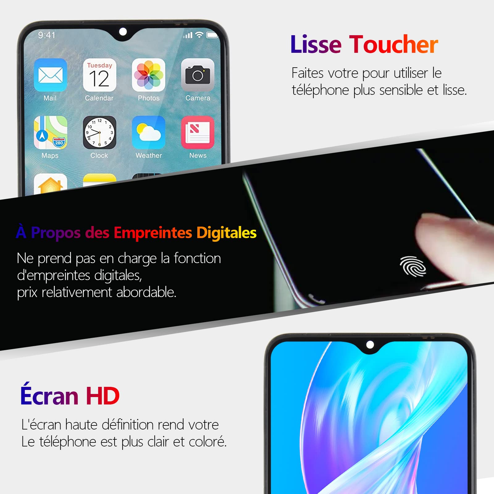 RongZy Écran LCD pour Xiaomi Redmi Note 14 4G 24117RN76E incell Écran De Remplacement pour Redmi Note 14 4G Écran LCD Numériseur Tactile Panneau Assemblé De Réparation avec Outils(Noir avec Cadre