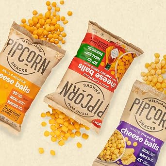 Pipsnacks Heirloom White Cheddar Cheese Balls, 4.5 OZ