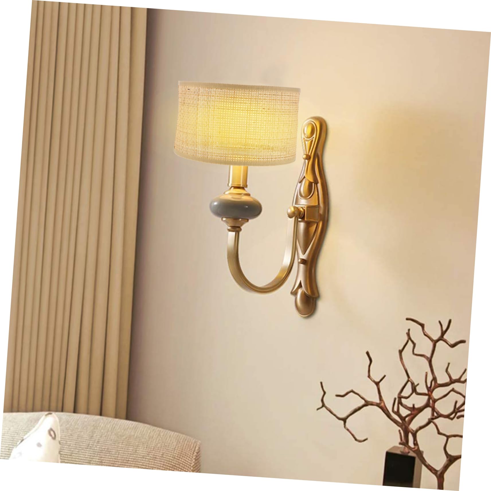 DOITOOL Abat Jour Rotin Tissé la Main pour Plafonnier, Abat-jour Suspendu Créatif, Finition Soignée, Protège les Yeux, Décoration Maison Rustique Élégante