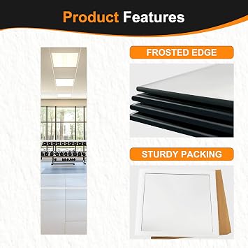 Delma Home Gym Mirrors, 12'' x 12'' Glass Mirror Tiles, 4 PCS