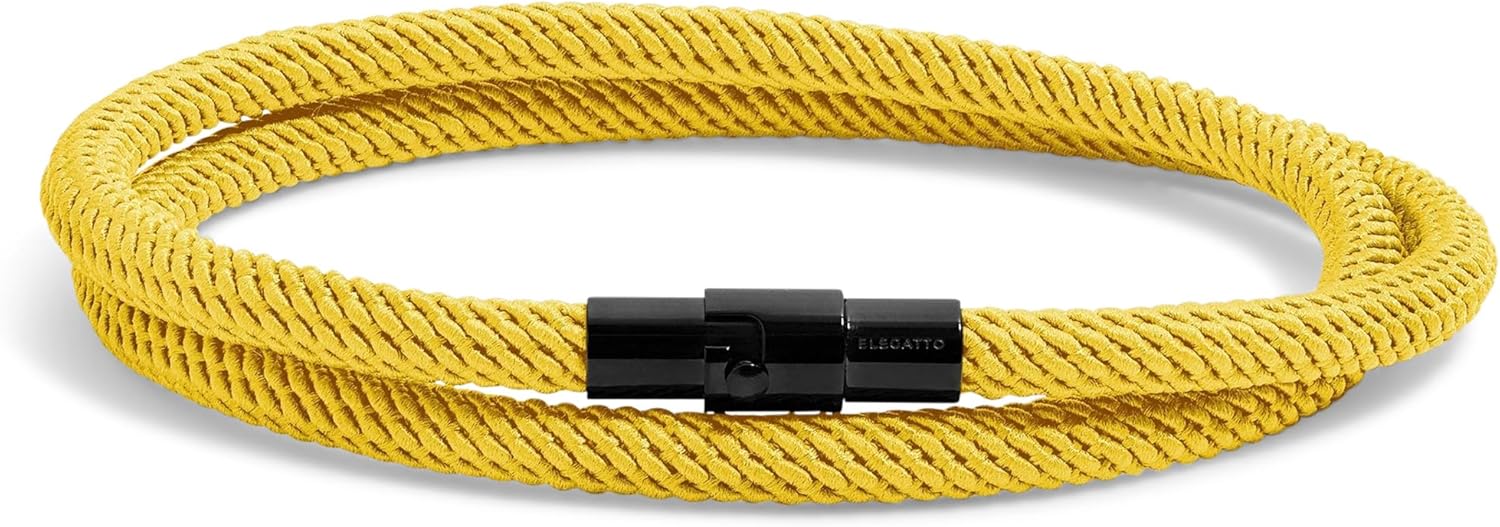 Elegatto Alchor Loop Premium Rope Bracelet for Men | Nylon Marine Cord with Black Stainless Steel Clasp | Waterproof and Fade-Resistant | Men’s Designer Bracelets