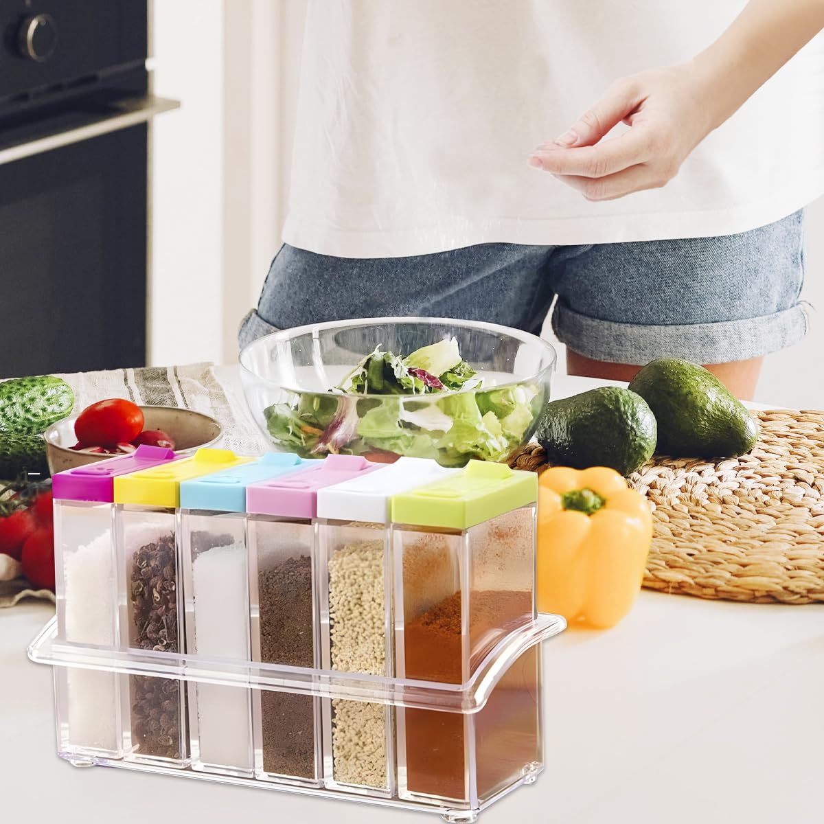 Anberky Spice Shaker Set - 12 Jars with Tray -6