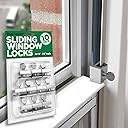Window Locks, 10 Pack for Vertical and Horizontal Windows, Adjustable Aluminum Stoppers, Window Security, No-Drill Install, Requires 28-36mm Clearance