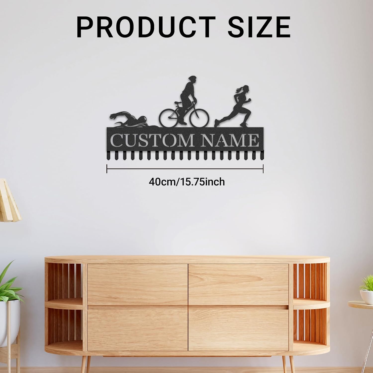Personalized Soccer Medal Hanger Display, Custom Sports Medal Holder Rack with Name, Award Ribbon Organizer for Football Player, Wall Mount Hanger Decor for Over 60 Medals, Gifts for Athletes