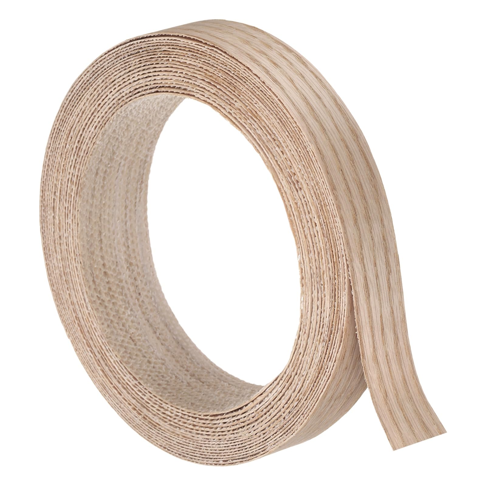 sourcing map 25mmx8m (WxL) Wood Veneer Edge Banding, Pre-Glued Red Oak