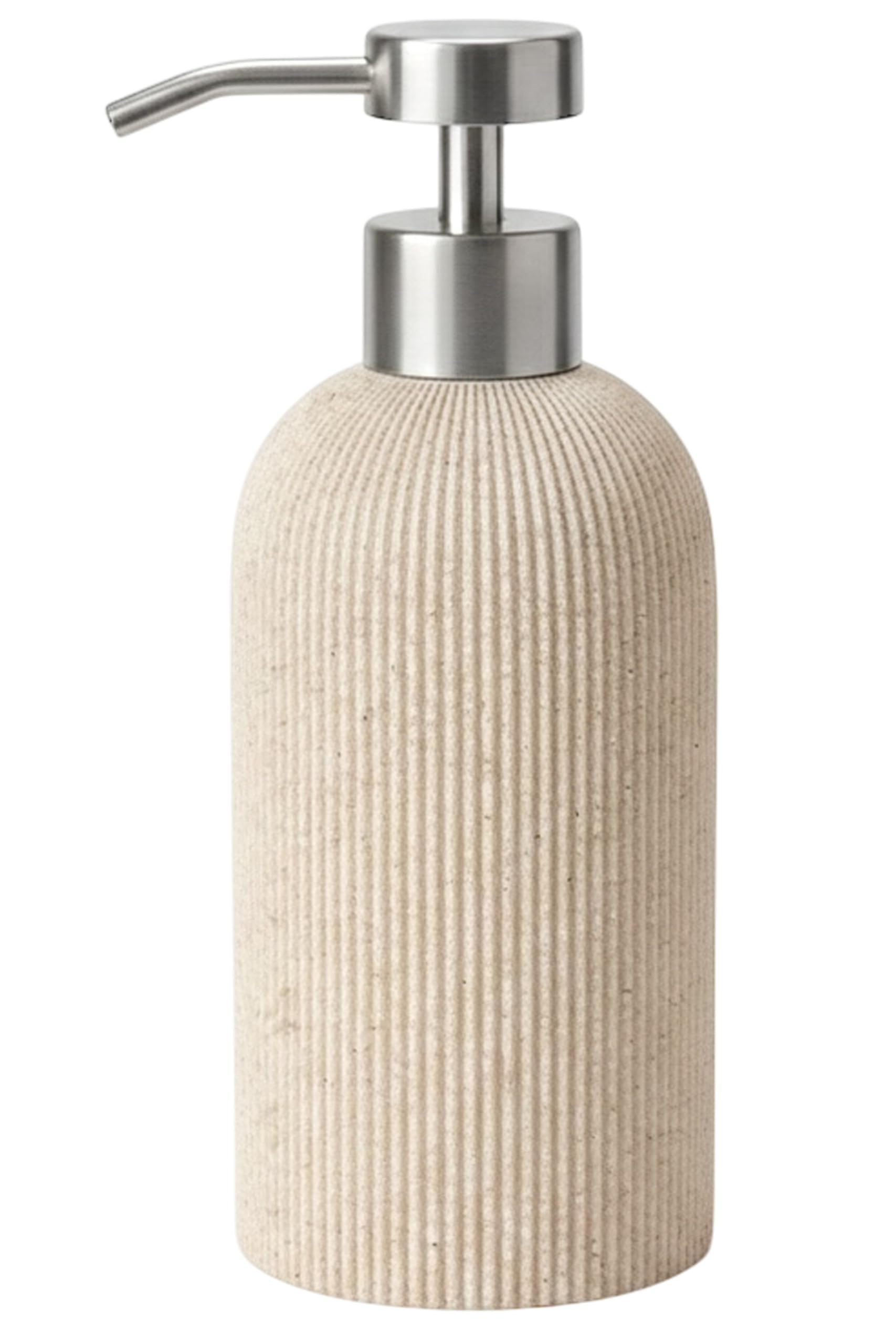 Lunestella Elegant Boho Beige Hand Soap Dispenser with Stainless Steel Pump, for Bathroom and Kitchen, Rust Proof, 7oz