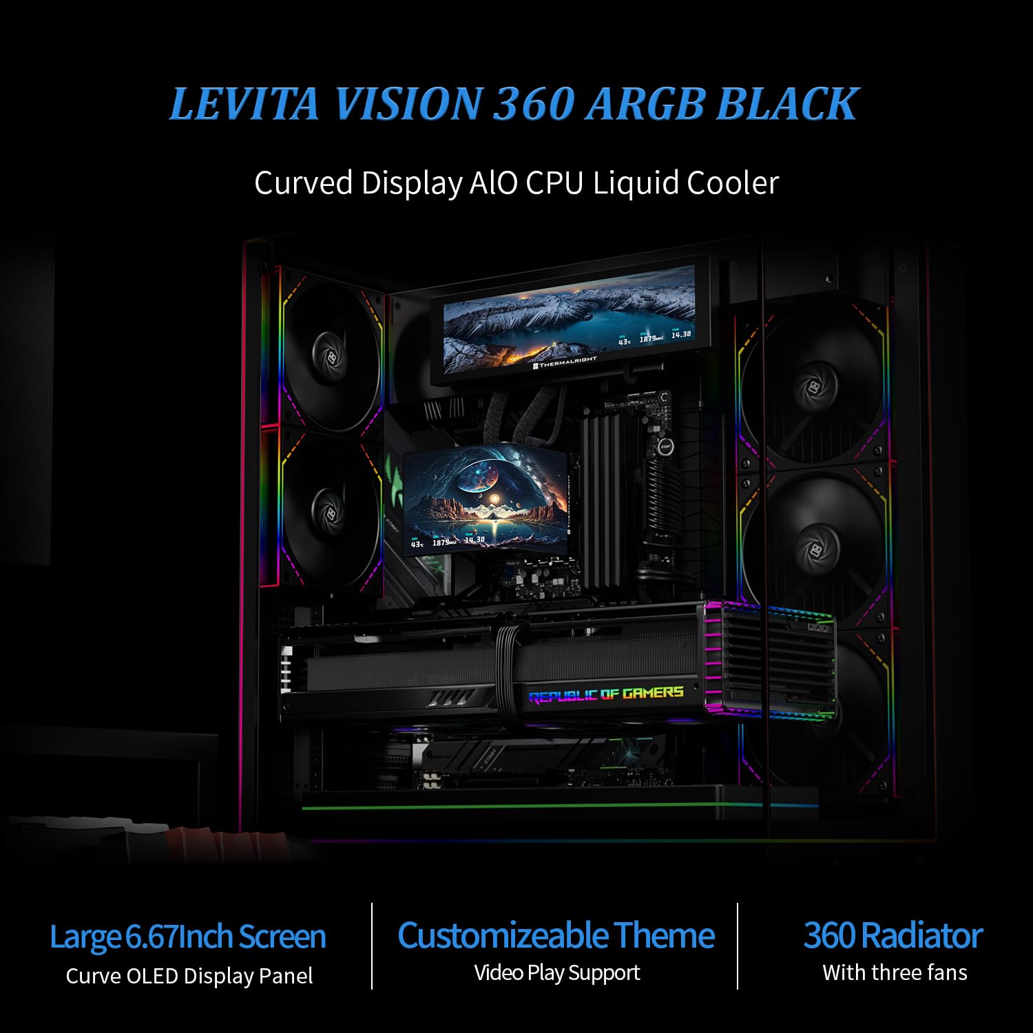 Amazon.com: Thermalright Levita Vision 360 ARGB Black CPU Aio