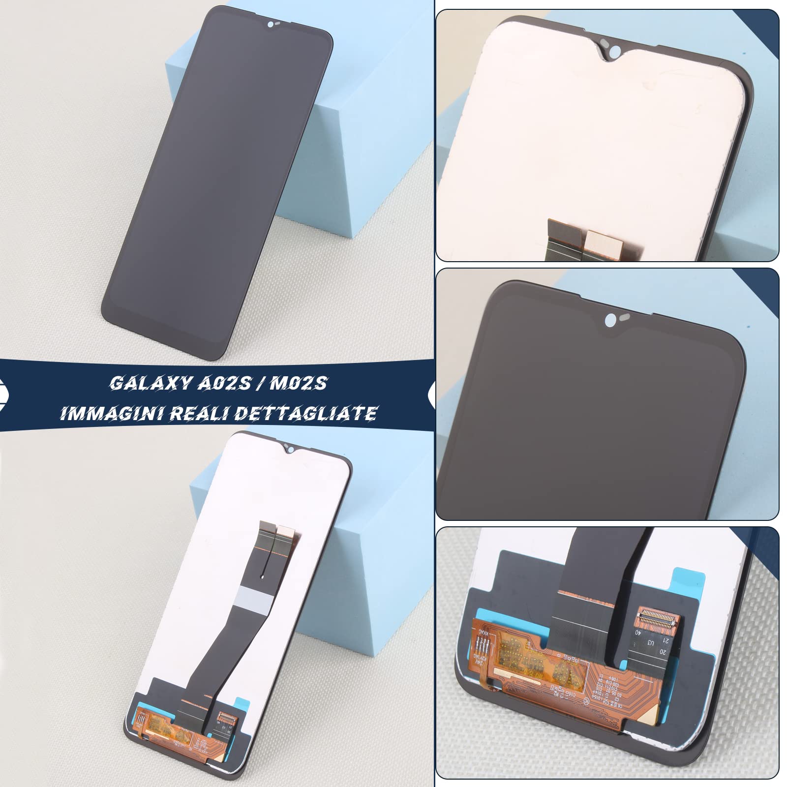RongZy Schermo per Samsung Galaxy A02s A025G A025U A025A A025V/M02s LCD Display Touch Screen Digitizer Parti di Ricambio di Riparazione con Strumenti(163mm,Nero)