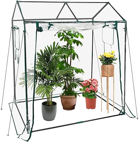 Amazon Xverycan ビニールハウス 家庭用 温室 ビニール温室 温室ハウス 大型 ガーデン温室 ガーデンハウス 簡易温室 組立簡単 折りたたみ 花園温室 家庭菜園 温室栽培 防雨 防寒 防風 防水 防虫 室内 室外 植物 花 ビニールハウス 温室用品