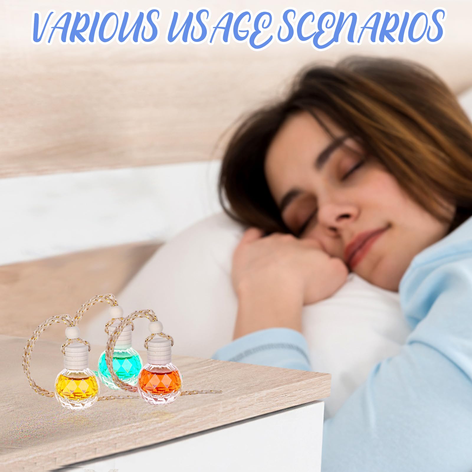 60 Stück Auto-Lufterfrischer zum Aufhängen, leere Glas-Parfüm-Flaschen, Lufterfrischer, Diffusor-Flasche, Anhänger für ätherische Öle, Duft, Aromatherapie, Ornament, Dekoration (runder Diamant)