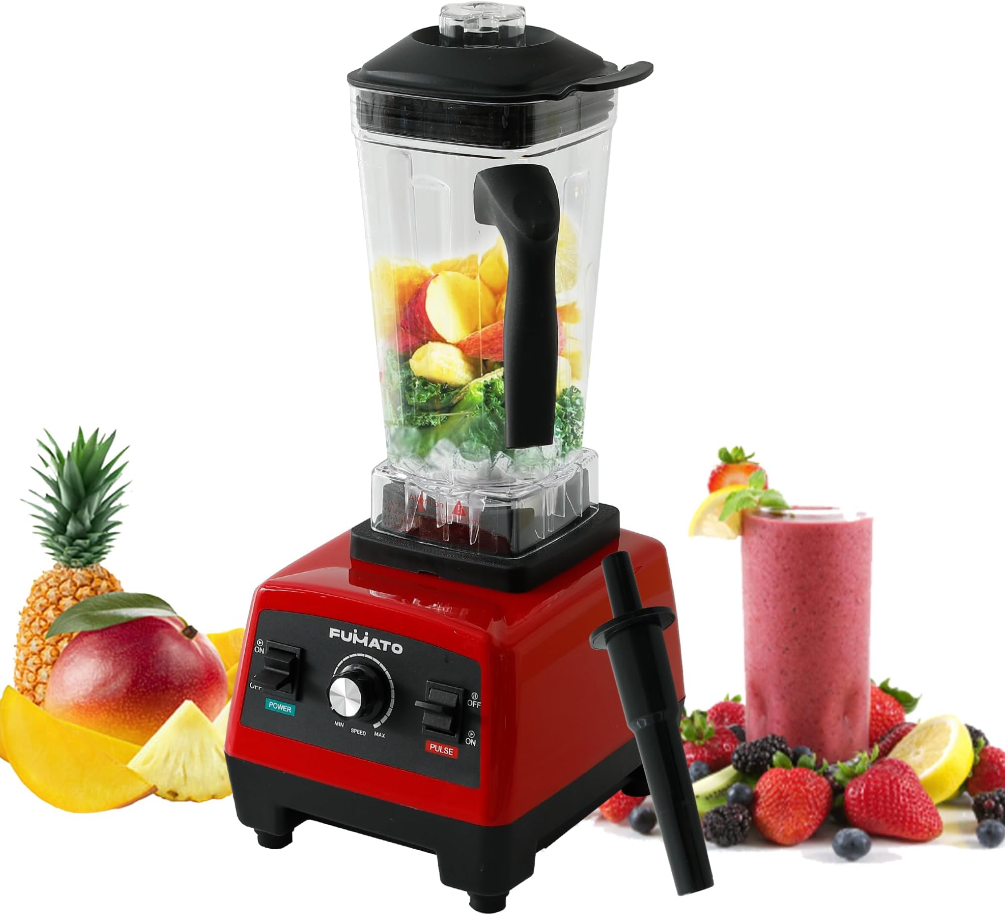 FUMATO Commercial Heavy Blender 2200W | Heavy Duty, High Power & Speed | 100% Copper Motor, Pulse Function | 6-Leaf SS Blade, 2L Unbreakable Jar