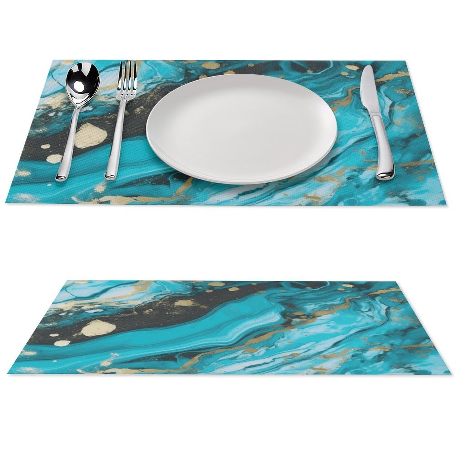 Set di 6 tovagliette all'americana in PVC, lavabili, resistenti al calore, antiscivolo, impermeabili, per interni ed esterni, tavolo da pranzo, cucina, feste e vacanze