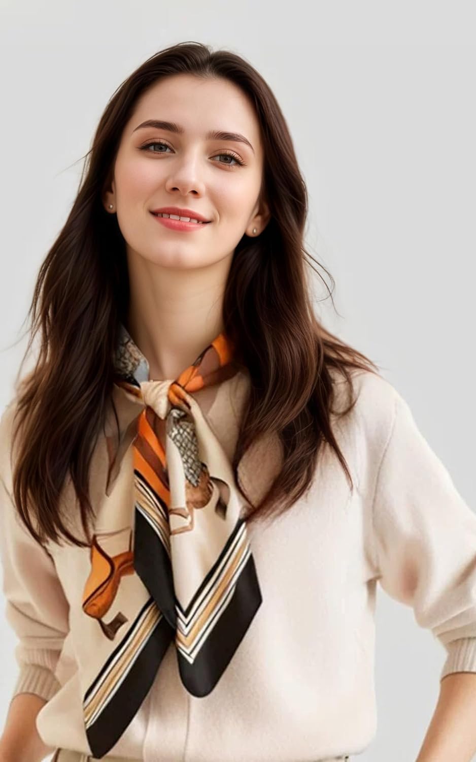 ANDANTINO 100% Mulberry Silk Square Scarf for Hair-25.6" X25.6'' Women Men Natural Silk Neckerchief Digital Printed Headscarf - Image 3