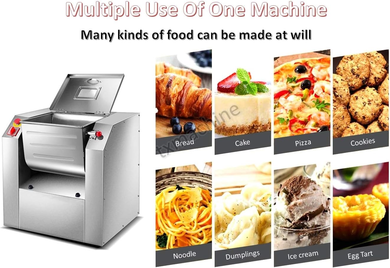 txmachine Stand Mixers dough mixer commercial Food Dough Processor Mixer with Perspective window Open the cover and stop running (7.5kg, 110V/60HZ)