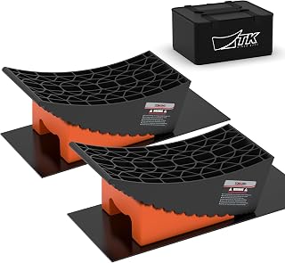 Camper Leveler System, 4.3" Lift, 30,000 lbs, 2-Pack RV Leveling Blocks with Curved Design & Wheel Chocks, Perfect for Campers, Fifth Wheels, and Dual Axle Trailers