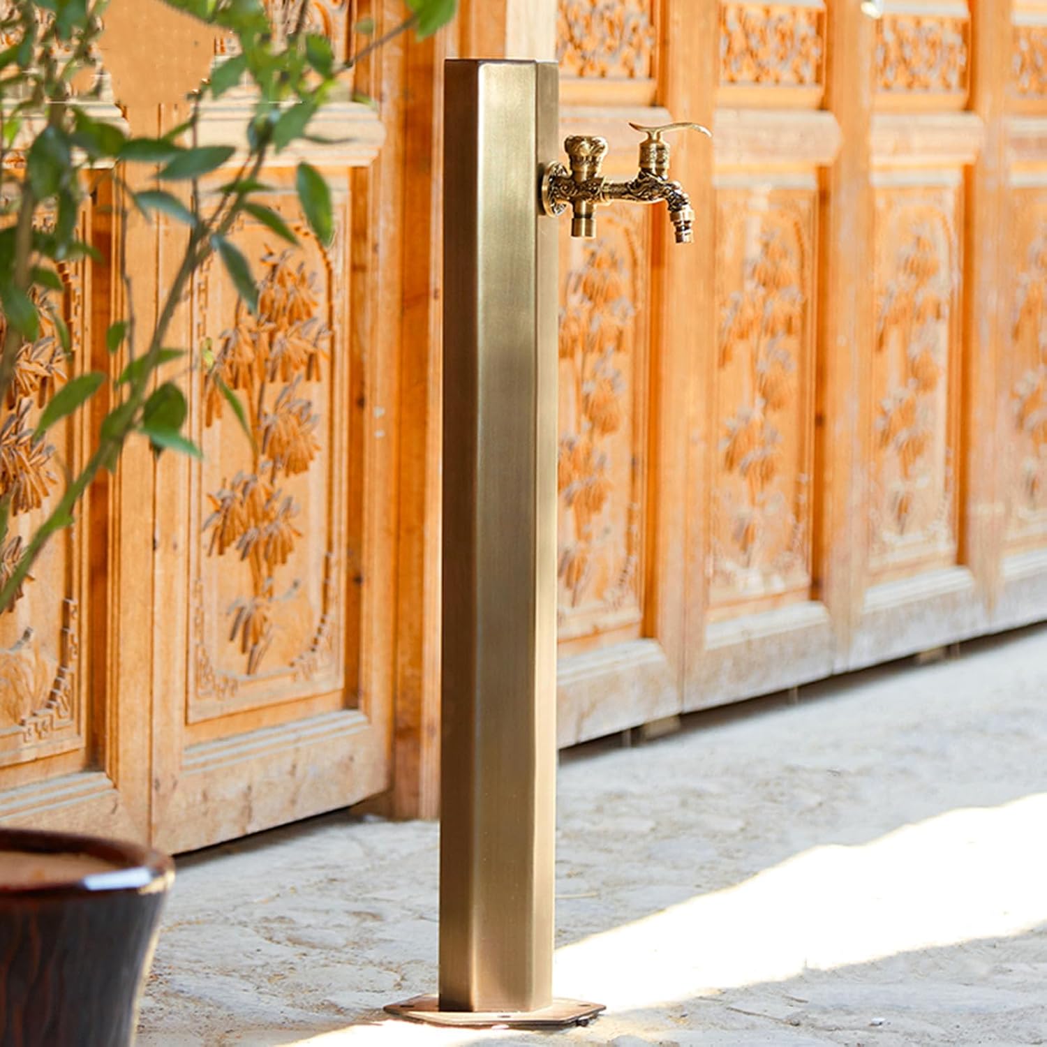 Stainless Steel Garden Water Column, Outdoor Anti-Freeze Water Pipe Column, Courtyard Water Station Dispenser Hydrant Faucet with Spray Gun, Water Fountain Backyard Irrig(Side)