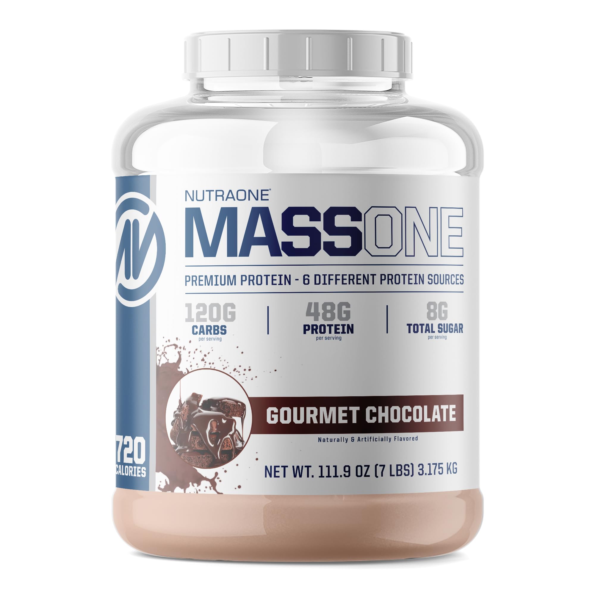 Massone Mass Gainer Protein Powder by NutraOne - (Gourmet Chocolate - 3.2kg.) ...