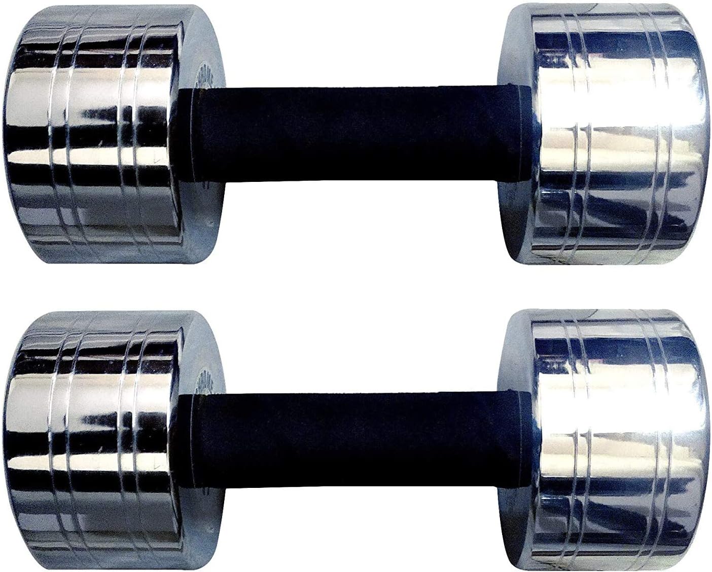 Musclen Fitness Dumbbells, Dumbbell Set, Steel Dumbbell Set 1 Pair (5KG (2.5KGX2)), Silver