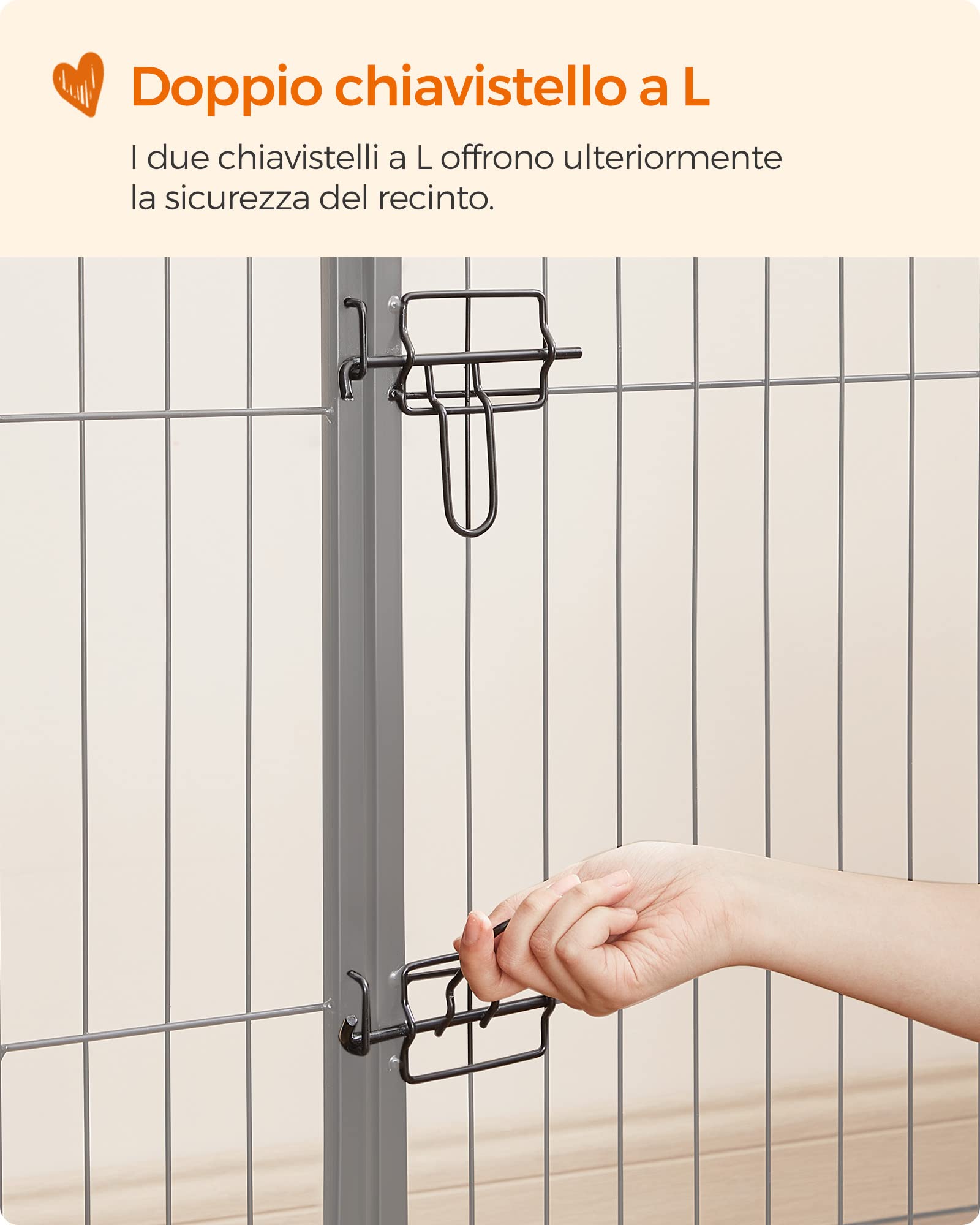Feandrea Recinto per Animali Box per Cani, 8 Pannelli 77 x 100 cm, Nero PPK81H