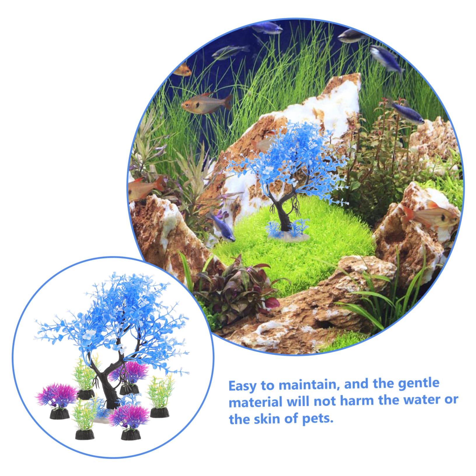 ULTECHNOVO 3 Set Piante Decorative in Acquatica Simulata Accessori Acquatici Finti per Acquari Decorazioni per Piccoli Pesci Piante per Acquari per i in 7 Pezzi*3