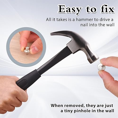 Miniatura 3 de 30 uñas colgantes de doble cabeza para arte de pared, tachuelas para pulgar, pasadores largos para colgar fotos, kit para colgar cuadros para el