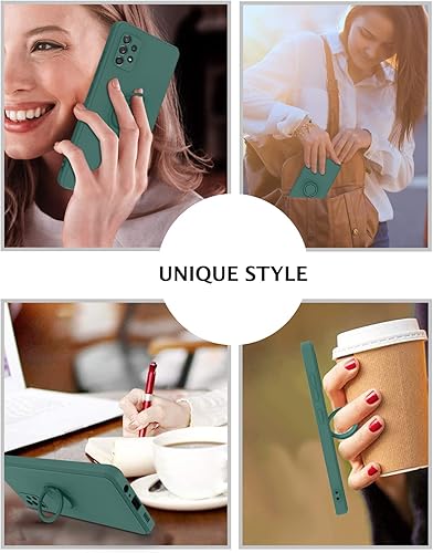 Miniatura 7 de KANGYA - Funda para Samsung Galaxy A52 5G, silicona líquida delgada, soporte con soporte para anillo de dedo, soporte para coche, protección contra