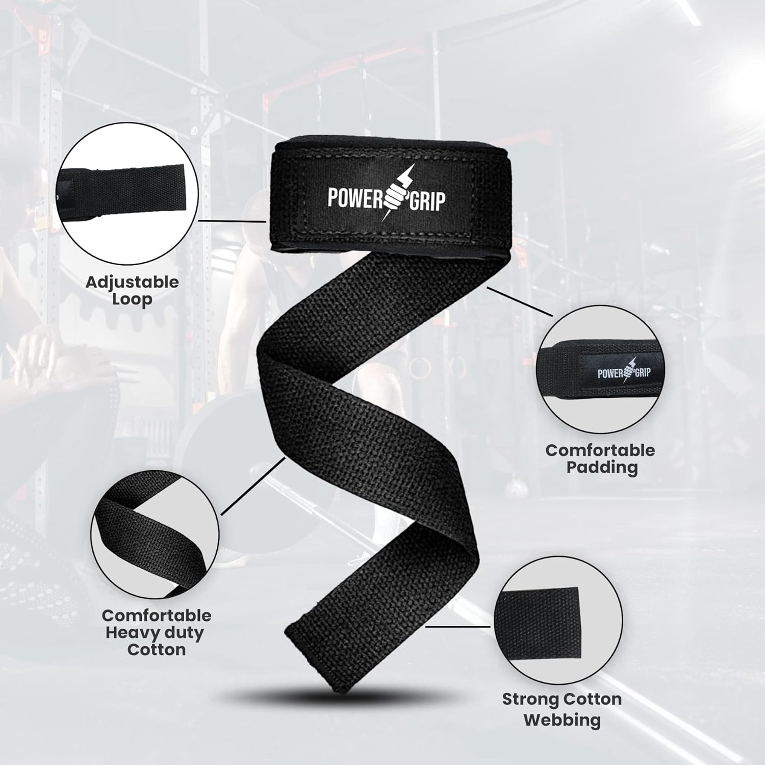 Powergrip 2 Pack Lifting Wrist Straps for Weightlifting, Padded Gym Weight Wrist Straps for Weightlifting for Women and Men, Anti-Skid Workout Hand Grip Support Wraps for Bodybuilding : Sports & Outdoors