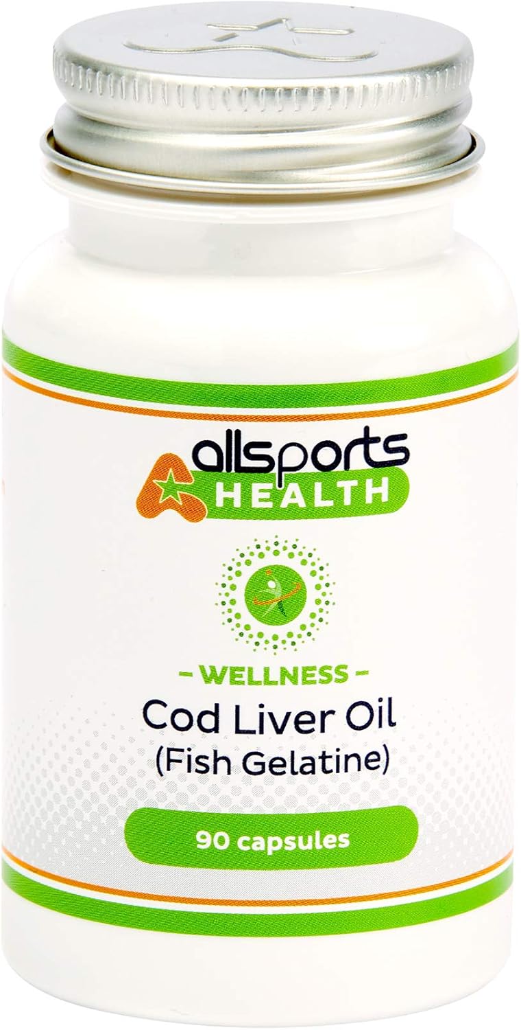 ALLSPORTSHealth Wellness Cod Liver Oil with Fish Gelatine 90 Capsules
